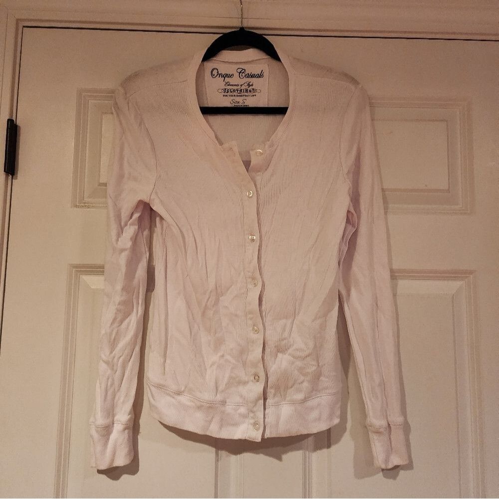 Onque Casuals white button up cardigan S